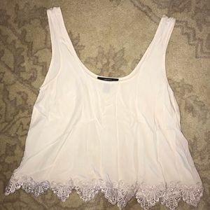 Off-White Flowy Crop Top